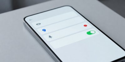 Smartphone Bildschirm mit App Berechtigungen