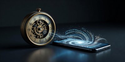 Symbolbild einer Uhr und eines Smartphones